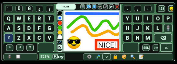 Extended layout showing Paint in the center.